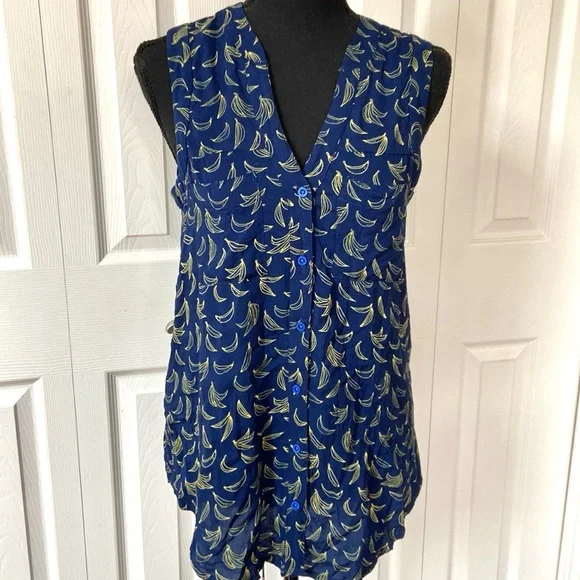 Anthropologie Maeve Sunseeker Banana Sleeveless Blouse - Picture 4 of 15